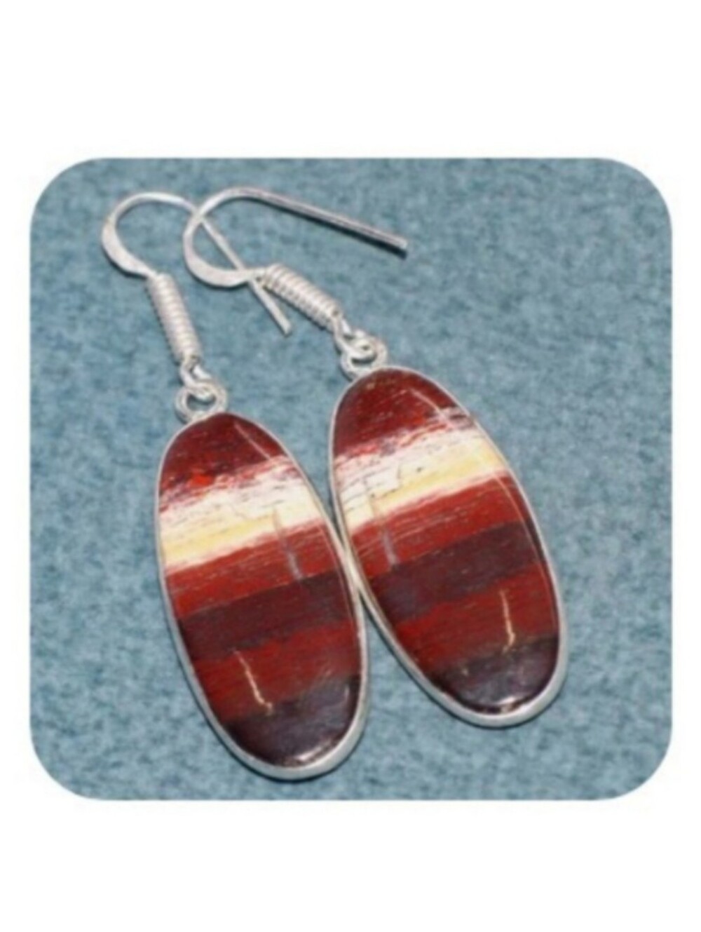 Red Sunset Jasper Gemstone Jewelry 925 Sterling Silver Handmade Dangle Earrings